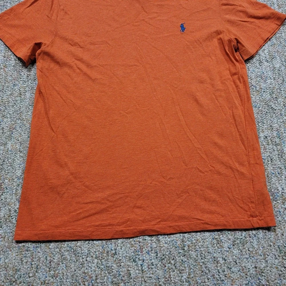 Polo Ralph Lauren Shirt Mens Medium Orange Short Sleeve Pony Rugby Logo Tee